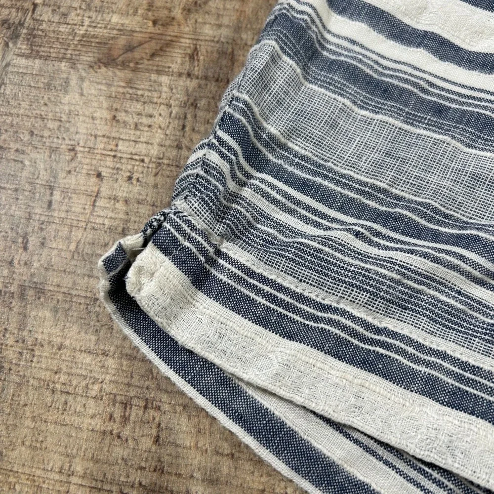 Artisan NY Womens Blue White Striped Linen Shorts 4 Casual Summer Coastal Resort